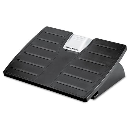 Fellowes Office Suites Adjustable Footrest with Microban Protection, Black/Silver