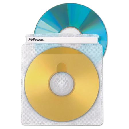 Fellowes Double-Sided CD/DVD Sleeves, 25 Pack, Clear