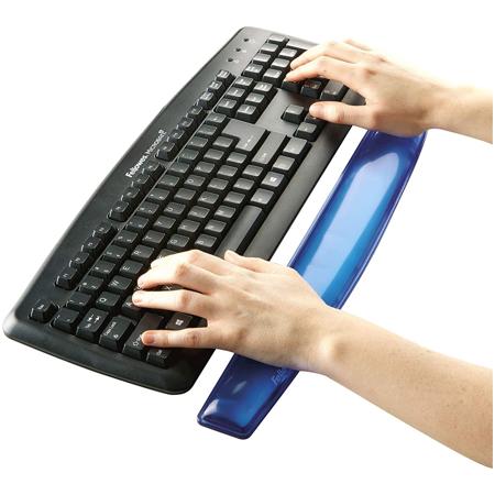 Fellowes Gel Wrist Rest, Crystal Blue