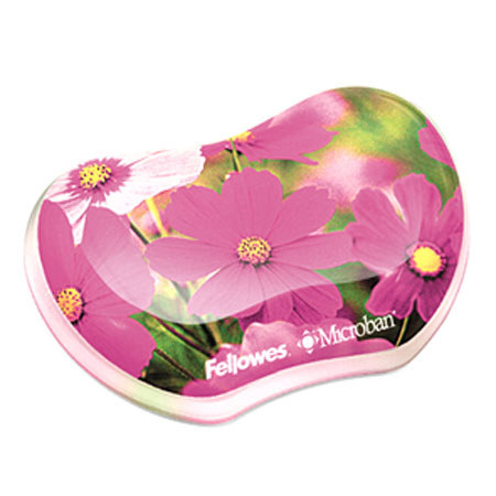 Fellowes Photo Gel Utility Wrist Rest, Pink Flowers