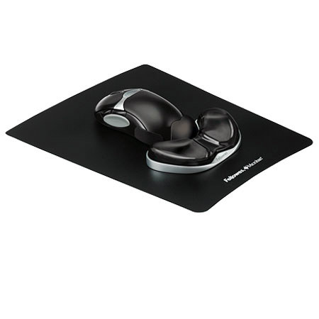 Fellowes Gliding Palm Support with Microban Protection, Black Gel