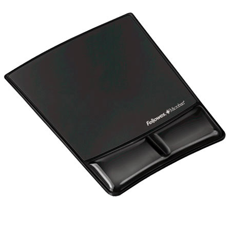 Fellowes Mouse Pad/Wrist Support with Microban Protection, Black