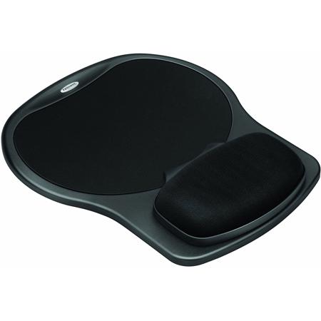 Fellowes Easy Glide Gel Wrist Rest and Mouse Pad, Black