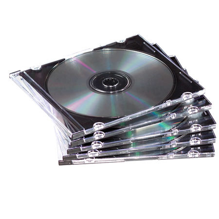 Fellowes NEATO Slim Jewel Cases, Clear/Black, 100 Pack