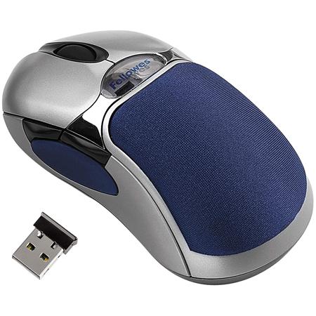 Fellowes HD Precision Cordless Mouse - 5-Button, Silver/Blue