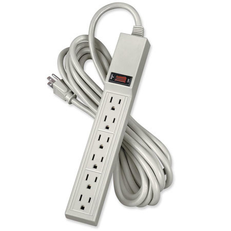 Fellowes 6-Outlet Power Strip, Platinum