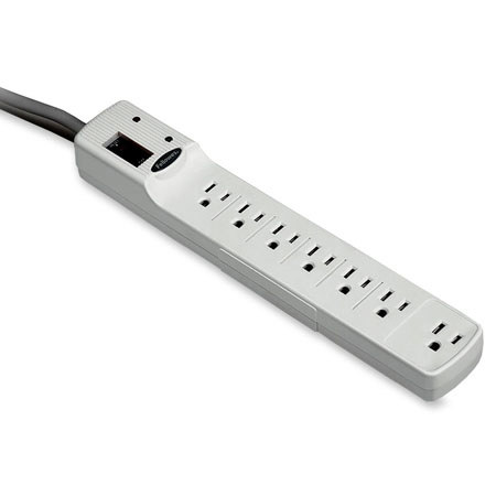 Fellowes 7-Outlet Surge Protector, Platinum