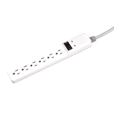 Fellowes 6 Outlet Surge Protector, Platinum