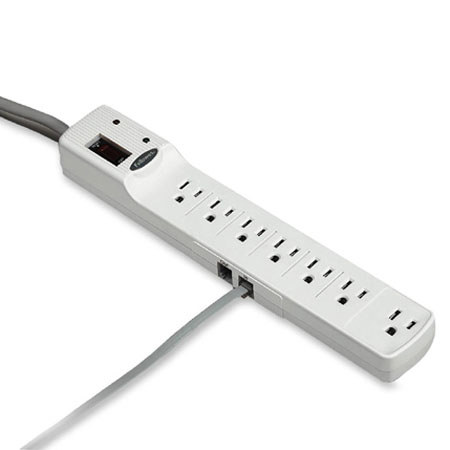 Fellowes 7-Outlet 1000 Joules Surge Protector, White
