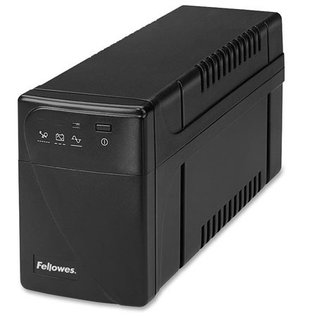 Fellowes 600 VA UPS Surge Protector with AVS, 6 Feet Cord, Black