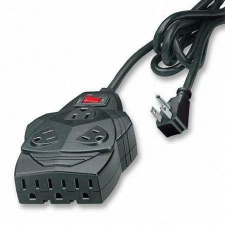 Fellowes Mighty 8 Surge Protector with Phone Protection, 6 Feet Cord, Black