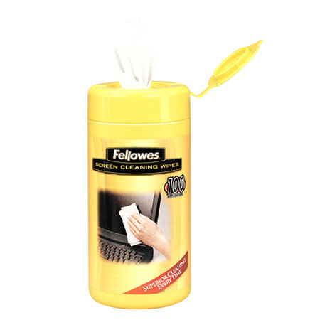 Fellowes Screen Wipes, 100 Cap Tub, White