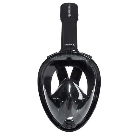 Freewell Full Face Easy Snorkeling Mask with GoPro Mount, L/XL, Black
