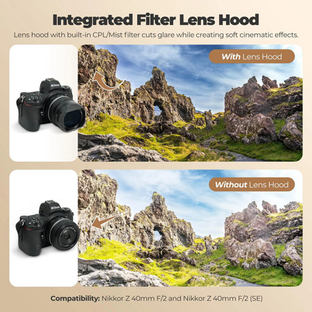 Freewell Real Lens Hood w/52mm CPL/GMIST 1/4 Filter for NIKKOR Z