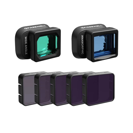 Freewell Wide Angle and Anamorphic Lens Kit with ND Filters for DJI Mini 4 Pro