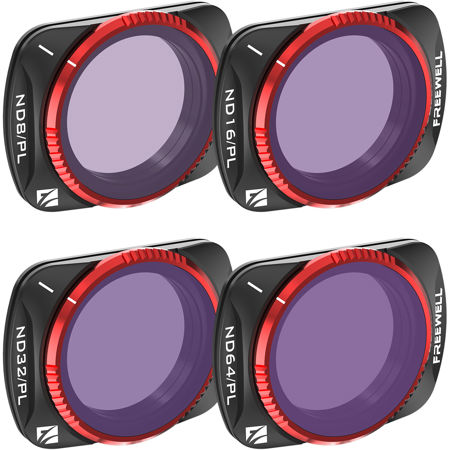 Freewell Bright Day ND/PL Hybrid Lens Filter Kit for DJI Osmo Pocket 3 Gimbal Camera, 4-Pack