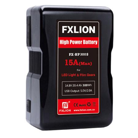 FX Lion FX-HP300S 15A/300W High Power V-Mount Lithium-Ion Battery, 14.8V, 20.4Ah, 300Wh