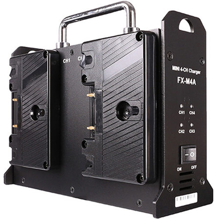FX Lion FX-M4A Mini 4-Channel Gold-Mount Battery Charger