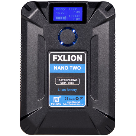 FX Lion NANO TWO 14.8V Ultra-Compact V-Mount Lithium-Ion Battery, 98Wh