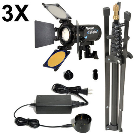Frezzi 3-Head EyLight 5000K LED Warm Lamp Kit with Hard Case