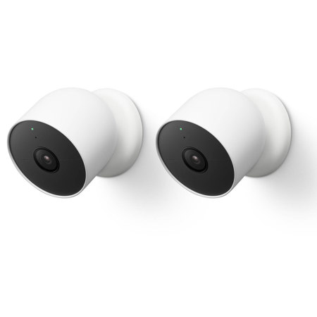 Google Nest Cam Indoor/Outdoor Camera, Battery, White, 2-Pack