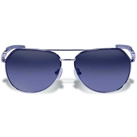 Gargoyles Victor Aviator Sunglasses, Silver Frame, Navy Blue Gradient Lens