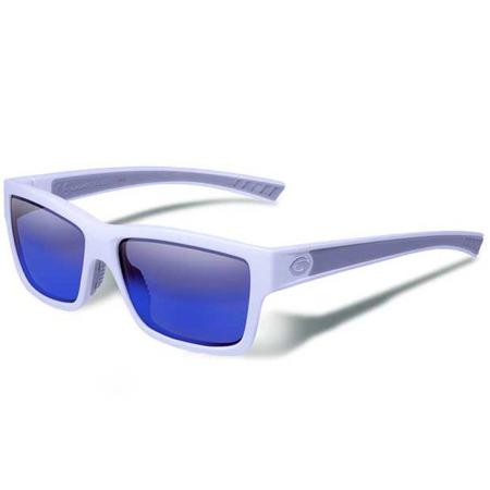 Gargoyles Homeland Square Sunglasses, White Frame, Smoke/Blue Polarized Lens