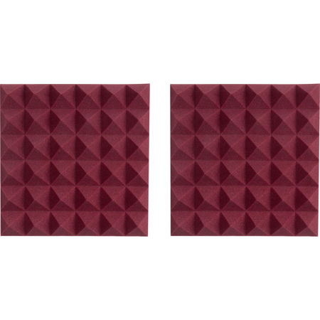 Gator Cases 12x12" Acoustic Pyramid Panel, Burgundy, 2-Pack