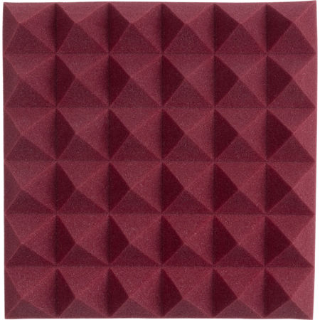 Gator Cases 12x12" Acoustic Pyramid Panel, Burgundy, 2-Pack