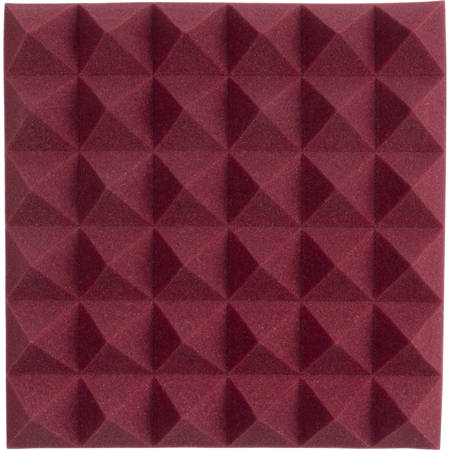 Gator Cases 12x12" Acoustic Pyramid Panel, Burgundy, 8-Pack