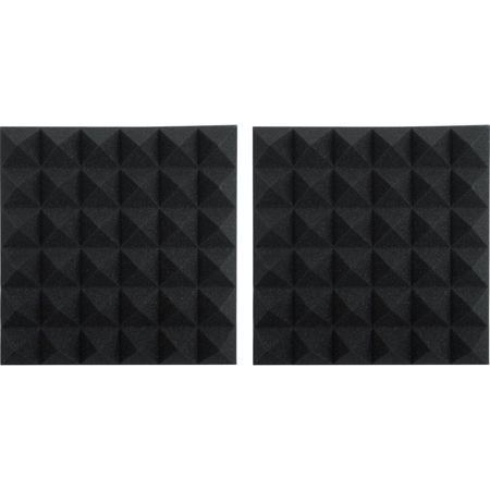 Gator Cases 12x12" Acoustic Pyramid Panel, Charcoal, 2-Pack