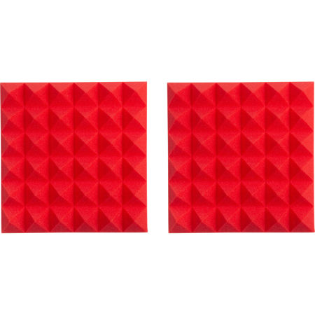 Gator Cases 12x12" Acoustic Pyramid Panel, Red, 2-Pack