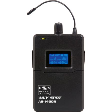 Galaxy Audio AS-1400R Bodypack Receiver with EB4 Ear Buds, M: 516 to 558MHz