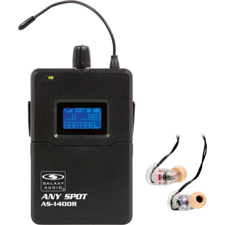 Galaxy Audio AS-1400R Bodypack Receiver with EB6 Ear Buds, M: 516 to 558MHz