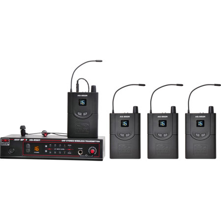 Galaxy Audio AS-950-4 Wireless Personal Monitor Band Pack System, P2: 470-489MHz