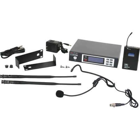 Galaxy Audio CTS Series Wireless Headset Microphone System, Includes CTSR Receiver, MBP85 Bodypack Transmitter and HS-U3BK Uni-Directional Headset Microphone, 920 Selectable UHF Frequencies, Code J 514-537 MHz