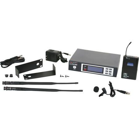 Galaxy Audio CTS Series Wireless Lavalier Microphone System, Includes CTSR Receiver, MBP85 Bodypack Transmitter and LV-U3BK Uni-Directional Lavalier Microphone, 920 Selectable UHF Frequencies, Code D 584-607 MHz