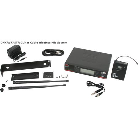 Galaxy Audio DHX Guitar System, DHXR Receiver, MBP77 Transmitter, 518-542MHz