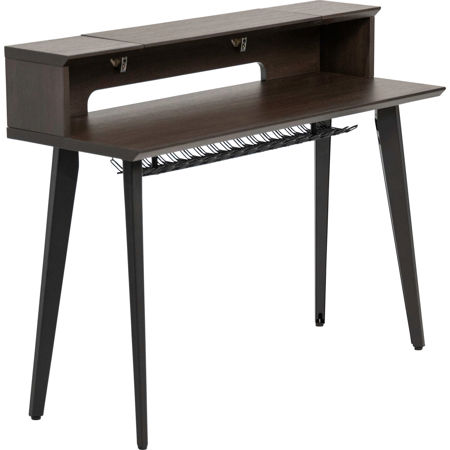 Gator Cases Elite Series 61-Note Keyboard Desk, Dark Walnut Brown