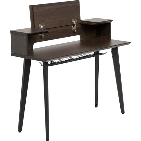 Gator Cases Elite Series 61-Note Keyboard Desk, Dark Walnut Brown