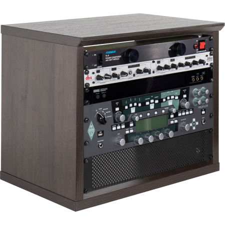Gator Cases Elite Series Desktop 8U Studio Rack, Dark Walnut Brown