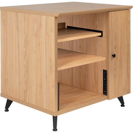 Gator Cases Elite Series Sidecar Rack Cabinet with Shelf, Natural Maple Matte
