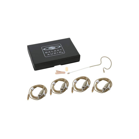 Galaxy Audio ESM4 1-Ear Omni Headset Mic w/4x Sennheiser Connector Cables, Beige