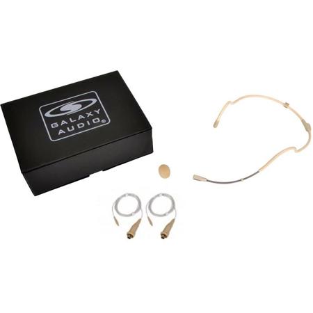 Galaxy Audio Trek Series HSM24 Omni-Directional Waterproof Headset Microphone with 2x TA3F Connector Galaxy Audio Cables, Beige