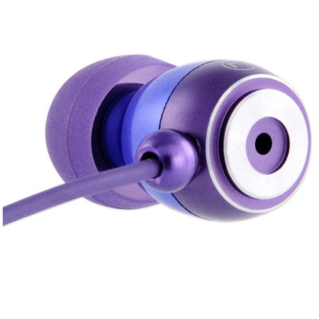 Gaiam Aluminum Ear Buds with Microphone, Purple