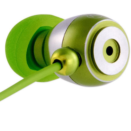 Gaiam Aluminum Ear Buds with Microphone, Green