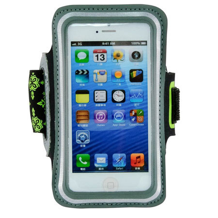 Gaiam Sport Armband for iPhone 5, Dark Gray/Green