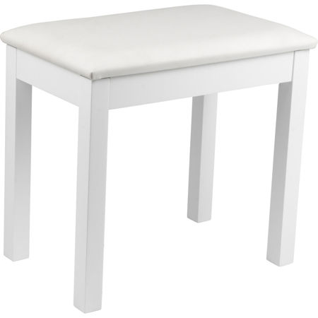 Gator Cases Traditional Wooden Piano Bench with Storage Compartment, White