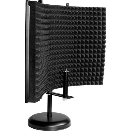 Gator Cases 12x16" Portable Desktop Microphone Isolation Shield with Round Base Stand