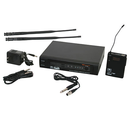 Galaxy Audio PSER/52GTR 16-Ch Guitar Wireless Microphone System, CODE D/584-607MHz, Includes PSER Receiver, MBP52 Transmitter, AS-GTR Guitar Cable, Rack Mount